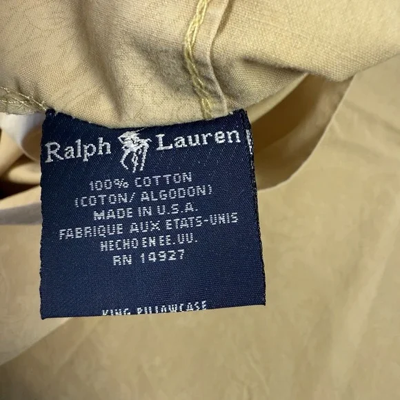 Ralph Lauren VTG Avery Cafe (tan) Paisley Damask King size pillowcase Made USA - Picture 2 of 5